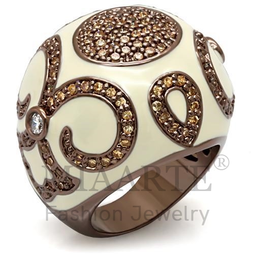 Ring,Brass,Chocolate Gold,AAA Grade CZ,Champagne