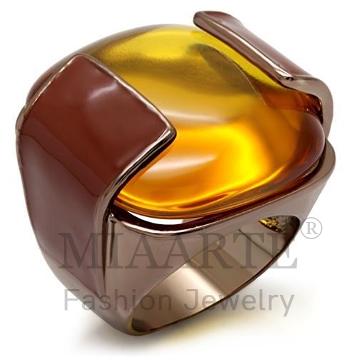 Ring,Brass,Chocolate Gold,AAA Grade CZ,Topaz
