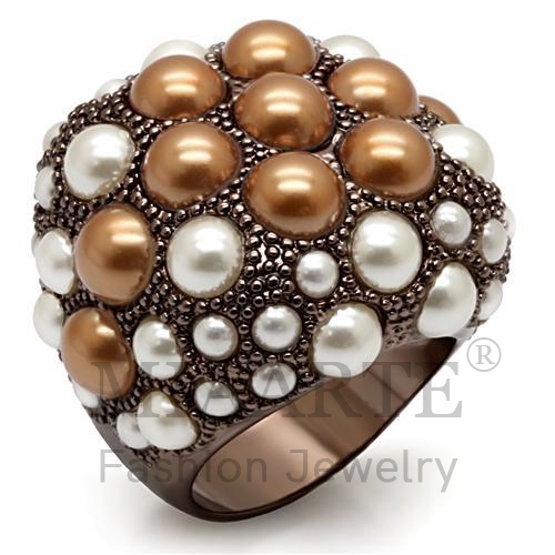 Ring,Brass,Chocolate Gold,Synthetic,MultiColor,Pearl