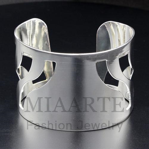 Bangle,Brass,Rhodium,NoStone,No Stone