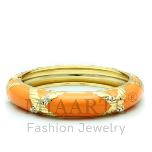Bangle,White Metal,Gold,Top Grade Crystal,Clear