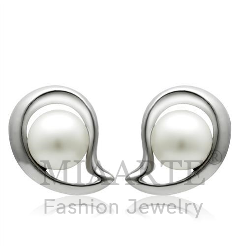 耳環,合金,鍍白,合成/人造,白色,珍珠