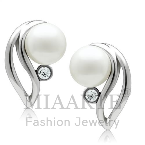 耳环,合金,镀白,合成/人造,白色,珍珠