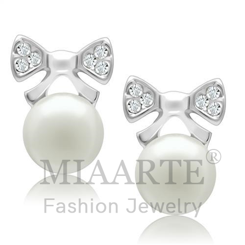 耳环,合金,镀白,合成/人造,白色,珍珠
