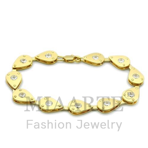 Bracelet,Brass,Mat Gold & Gold,AAA Grade CZ,Clear