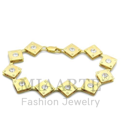 Bracelet,Brass,Mat Gold & Gold,AAA Grade CZ,Clear