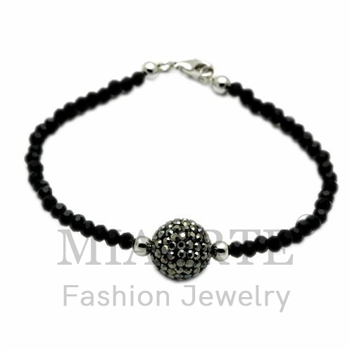 Bracelet,Brass,Rhodium&Ruthenium,Top Grade Crystal,Jet