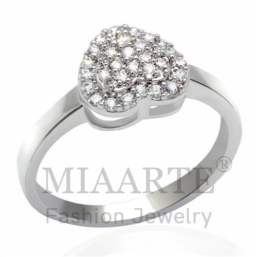 Ring,Brass,Rhodium,AAA Grade CZ,Clear