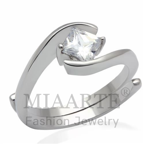 Ring,Brass,Rhodium,AAA Grade CZ,Clear