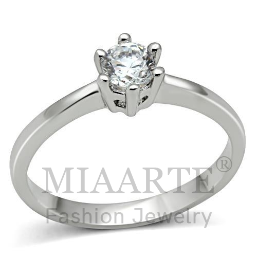 Ring,Brass,Rhodium,AAA Grade CZ,Clear