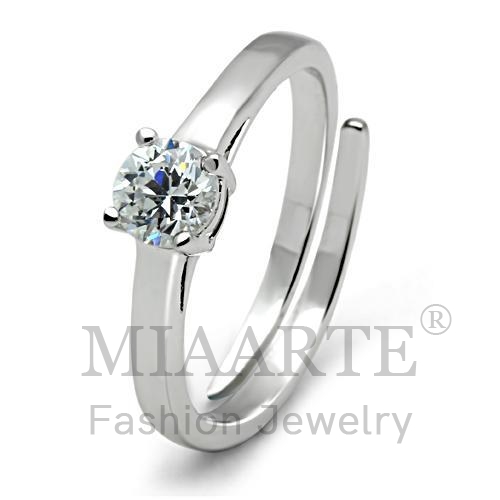 Ring,Brass,Rhodium,AAA Grade CZ,Clear