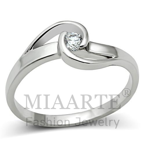 Ring,Brass,Rhodium,AAA Grade CZ,Clear