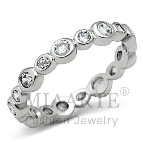 Ring,Brass,Rhodium,AAA Grade CZ,Clear