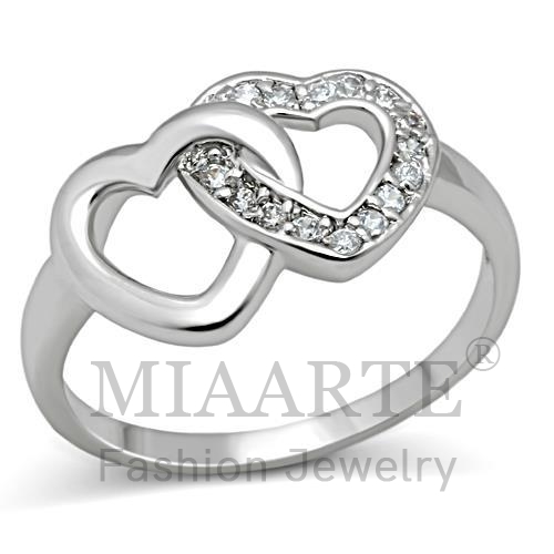 Ring,Brass,Rhodium,AAA Grade CZ,Clear