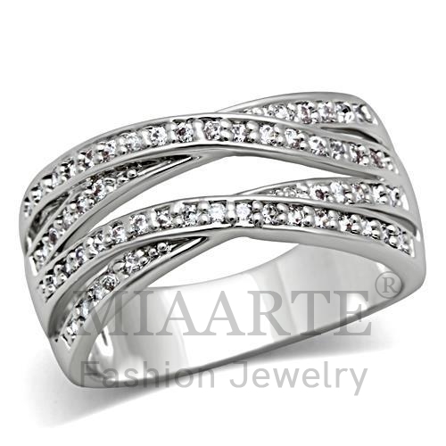 Ring,Brass,Rhodium,AAA Grade CZ,Clear