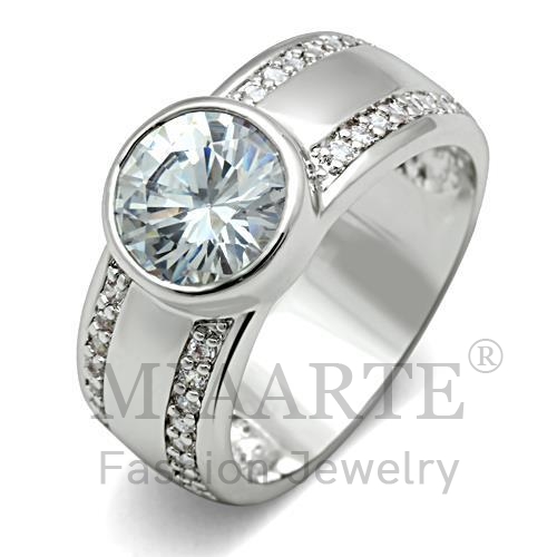 Ring,Brass,Rhodium,AAA Grade CZ,Clear