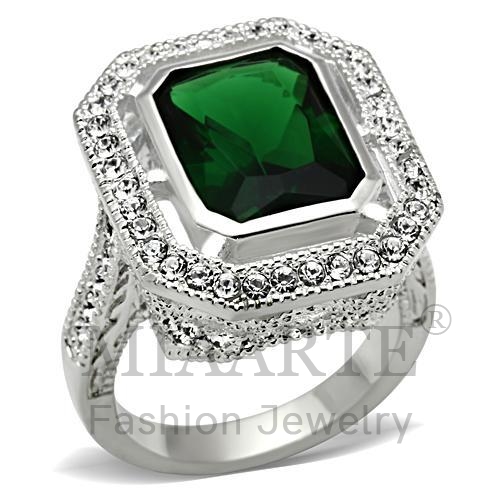 Ring,Sterling Silver,Silver Plated,Synthetic,Emerald,Synthetic Glass