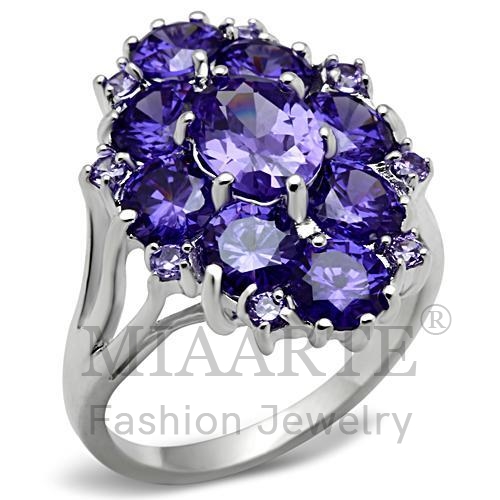 Ring,Sterling Silver,Silver Plated,AAA Grade CZ,Tanzanite