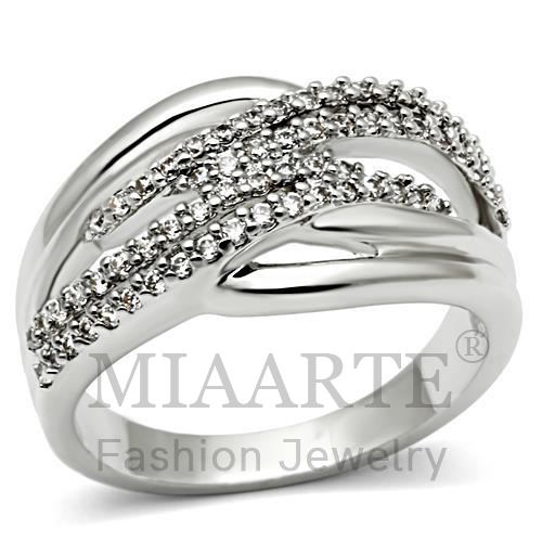 Ring,Brass,Rhodium,AAA Grade CZ,Clear