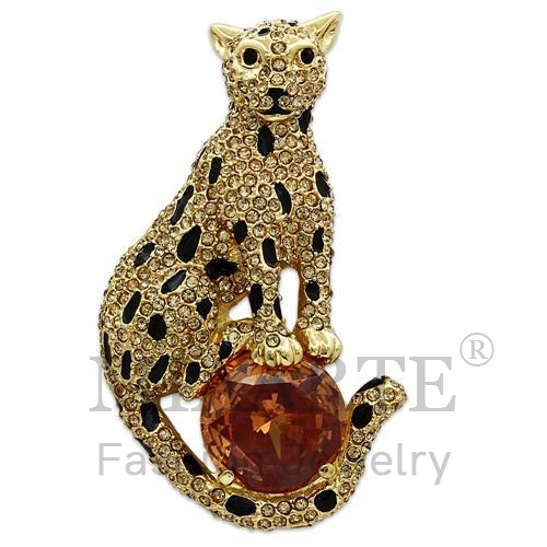 Brooches,White Metal,Gold,AAA Grade CZ,Champagne