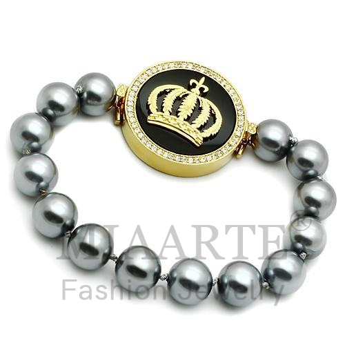 Bracelet,Brass,Gold,Semi-Precious,Jet,Onyx