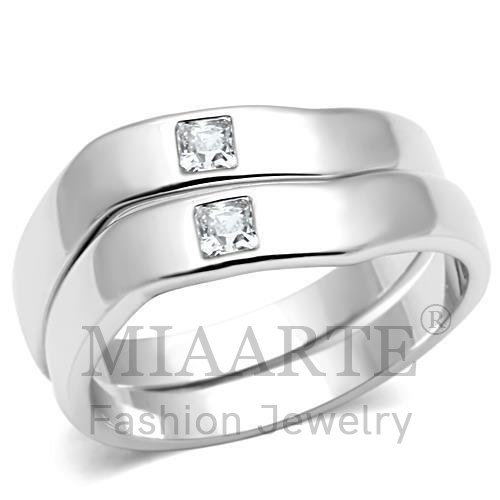 Ring,Brass,Rhodium,AAA Grade CZ,Clear