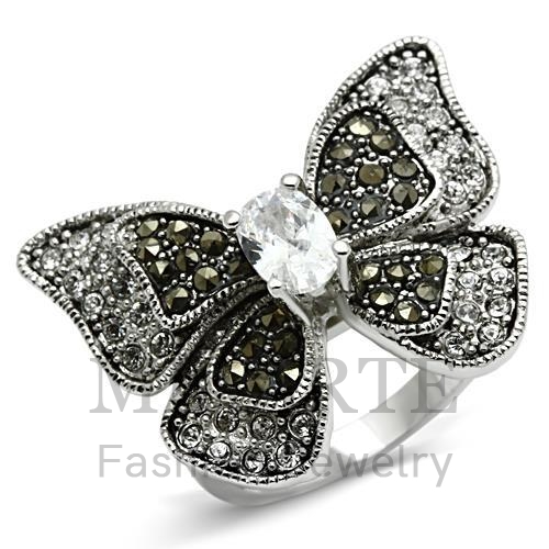 Ring,Brass,Rhodium,AAA Grade CZ,Clear