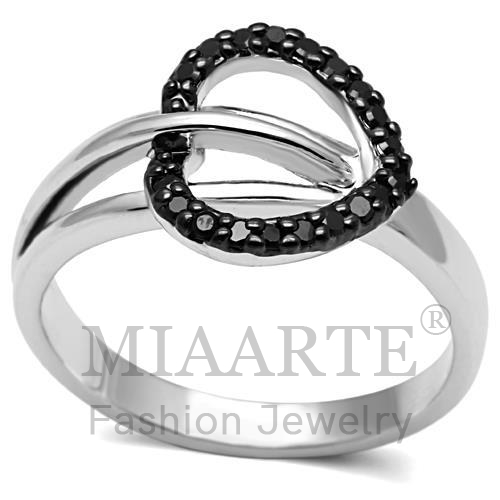 Ring,Brass,Rhodium&Ruthenium,AAA Grade CZ,BlackDiamond