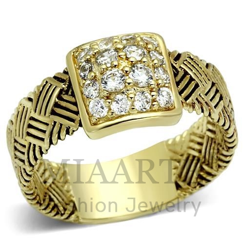 Ring,Sterling Silver,Gold,AAA Grade CZ,Clear