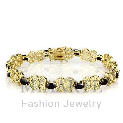 Bracelet,Sterling Silver,Gold,AAA Grade CZ,Jet