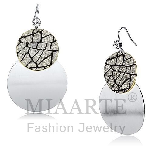 Earrings,Iron,Two-Tone,Top Grade Crystal,Clear
