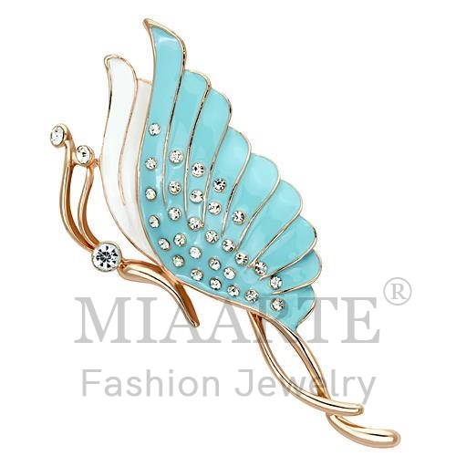 Brooches,White Metal,Flash Rose Gold,Top Grade Crystal,Clear