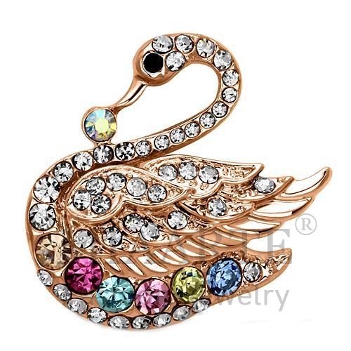 Brooches,White Metal,Flash Rose Gold,Top Grade Crystal,MultiColor