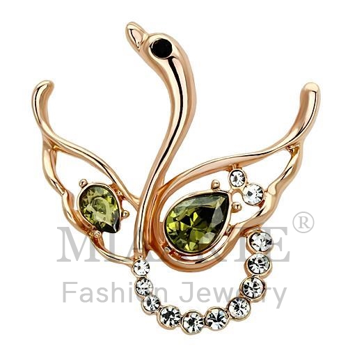 Brooches,White Metal,Flash Gold,Top Grade Crystal,Olivine color