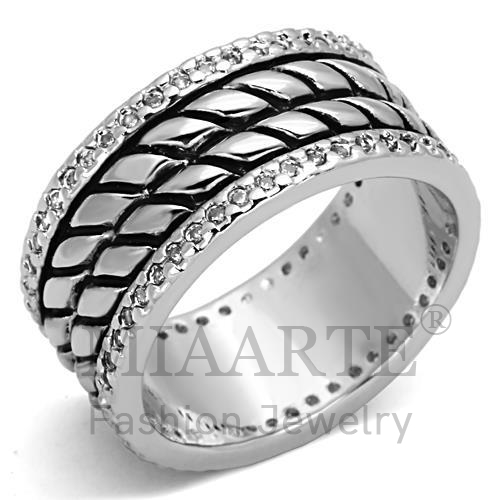 Ring,Brass,Rhodium,AAA Grade CZ,Clear