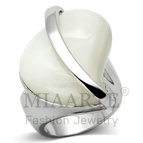 Ring,Brass,Rhodium,Synthetic,White,Synthetic Stone