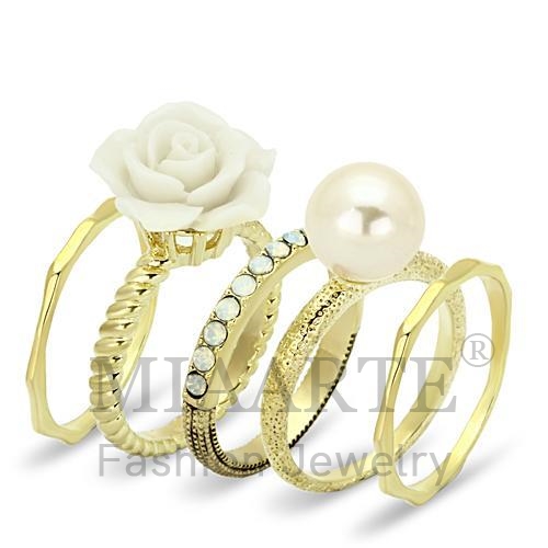戒指,黃銅,鍍金,合成/人造,白色,珍珠