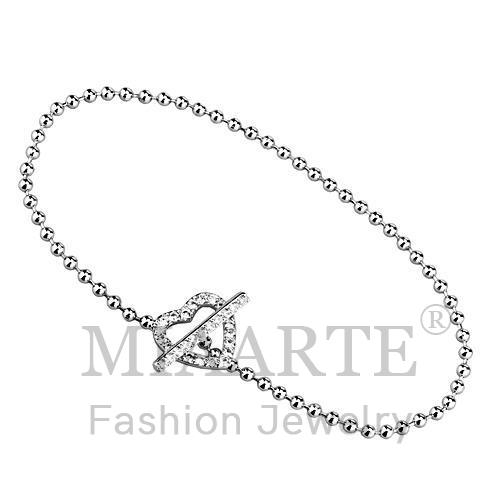 Bracelet,Brass,Rhodium,AAA Grade CZ,Clear