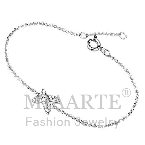 Bracelet,Brass,Rhodium,AAA Grade CZ,Clear