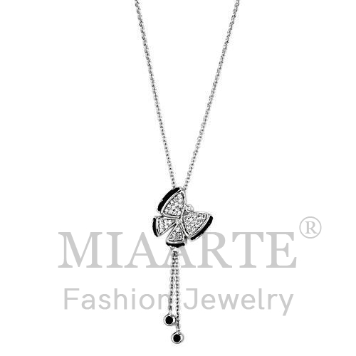 Necklace,Brass,Rhodium&Ruthenium,AAA Grade CZ,BlackDiamond