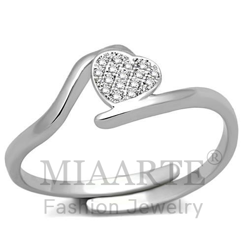 Ring,Brass,Rhodium,AAA Grade CZ,Clear