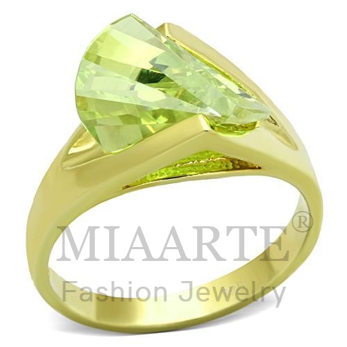 Ring,Sterling Silver,Gold,AAA Grade CZ,Apple Yellow color