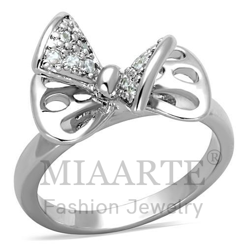 Ring,Brass,Rhodium,AAA Grade CZ,Clear