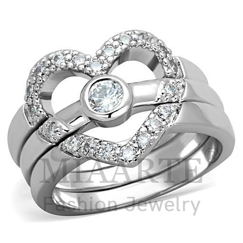 Ring,Brass,Rhodium,AAA Grade CZ,Clear