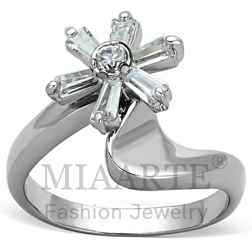 Ring,Brass,Rhodium,AAA Grade CZ,Clear