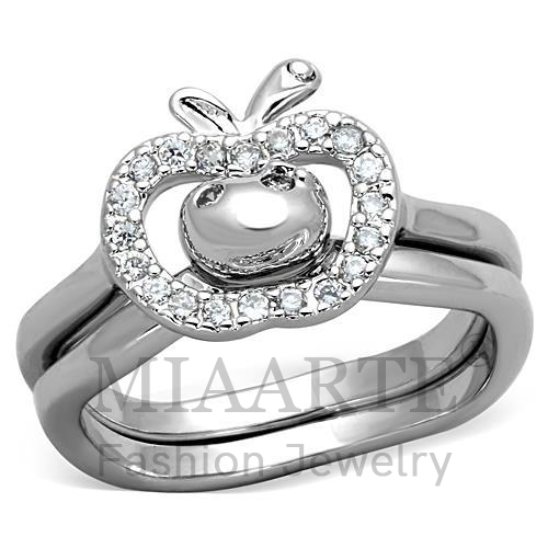 Ring,Brass,Rhodium,AAA Grade CZ,Clear