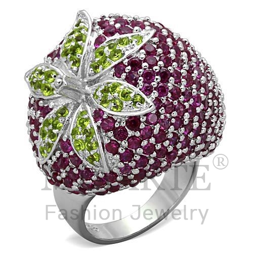 Ring,Sterling Silver,Rhodium,AAA Grade CZ,MultiColor