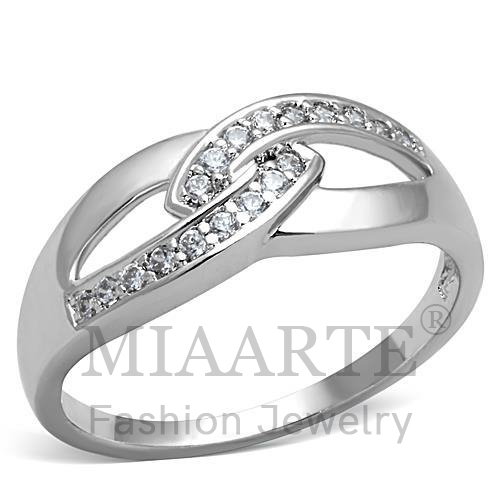 Ring,Brass,Rhodium,AAA Grade CZ,Clear