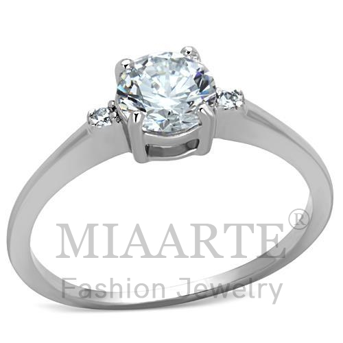 Ring,Brass,Rhodium,AAA Grade CZ,Clear