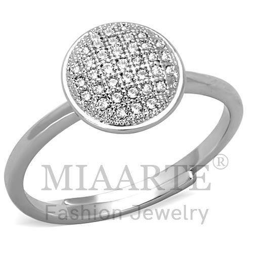 Ring,Brass,Rhodium,AAA Grade CZ,Clear